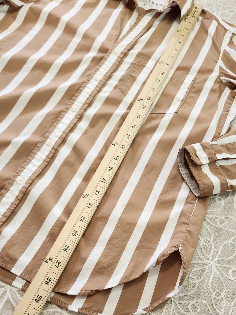 Frank & Eileen Joedy Stripe Boyfriend Button Up Shirt 100% Cotton Small - Picture 11 of 13